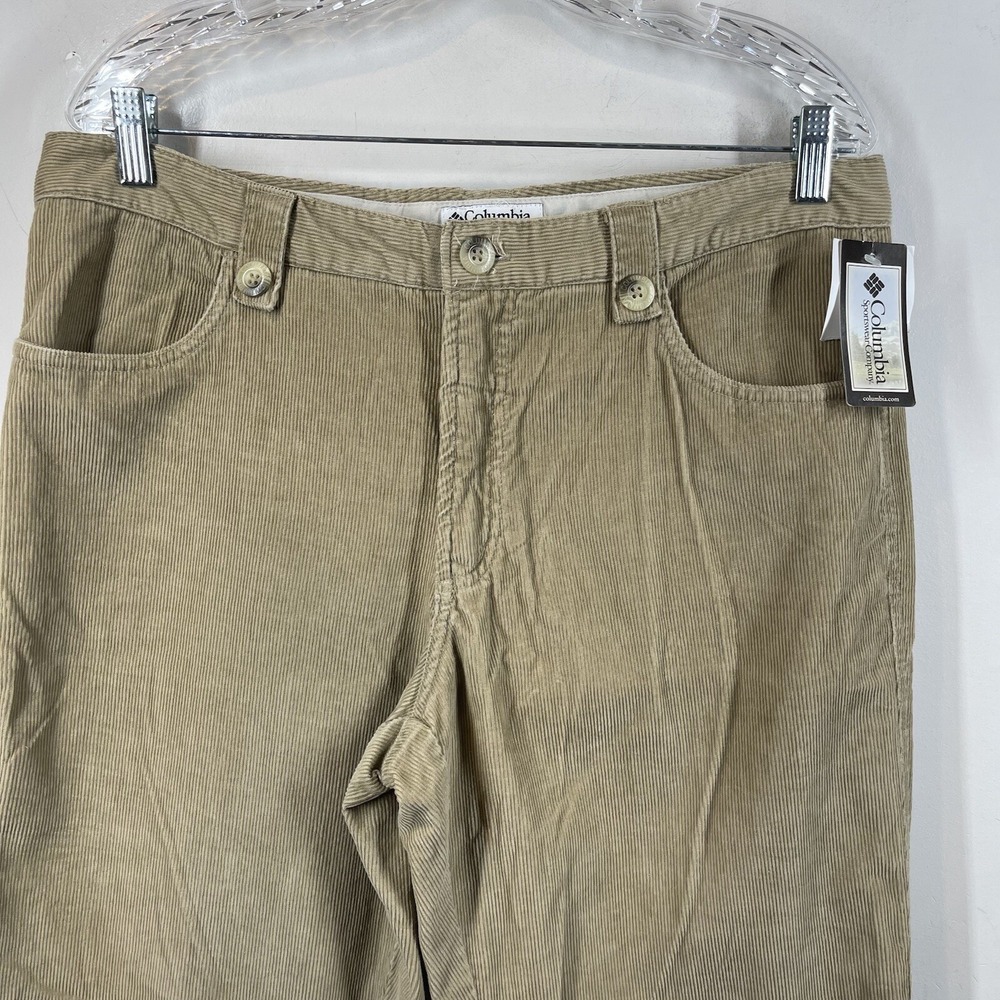 COLUMBIA Sports‎ Tan Stretch straight leg corduroy Hiking pants Womens Sz 14 - Picture 2 of 6